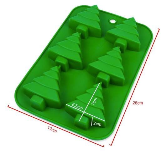 قالب سيليكون 6 شجرات كريسماس Silicone Mould with Christmas Tree