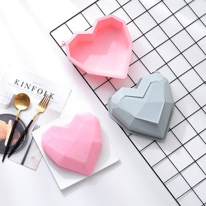 قالب سيليكون قلب مضلع Silicone Mold Heart d, Holographic