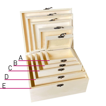 صناديق خشب (صندوق مستطيل ) Unfinished Wood Rectangle Box