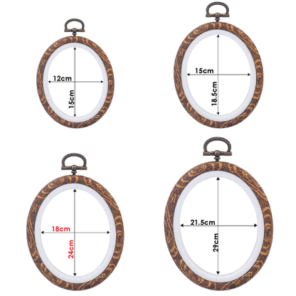 طارة تطريز جلد -دائري وبيضاوي Hoop Ring Plastic Cross Stitch Hoops