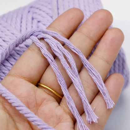 خيوط مكرميه ريشه - قطن  Natural Macrame - Braided Cord 250G