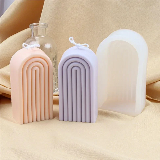 قالب سيليكون قوس قزح وسط Arched Rainbow Silicone Candle Mold
