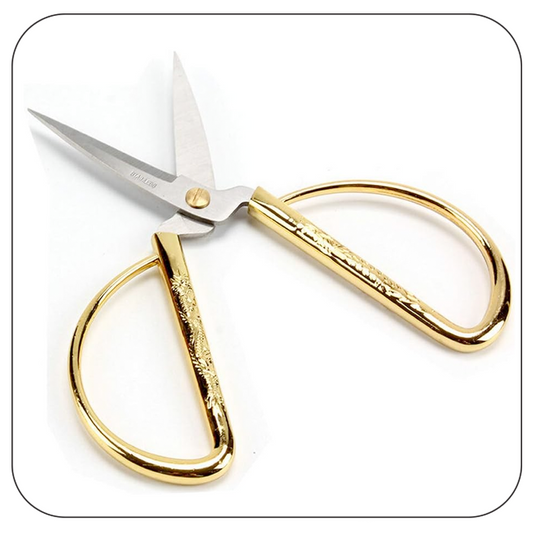 مقص ذهبي بيضاوي ( فينتيج ) Dragon and Phoenix Gold Handle Scissors