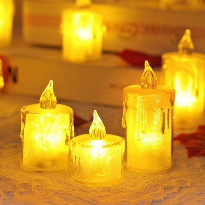 شموع LED ديكورية بتصميم الشمع الذائب