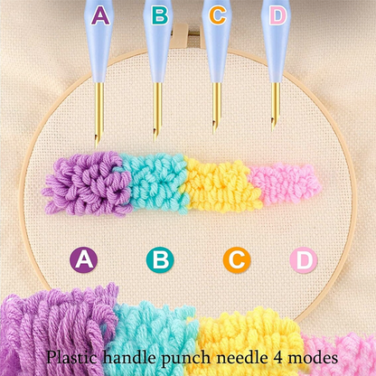 كرت ابرة نافر زرقاء خميلة درجات Magic Embroidery Punch Needle Pen Kit