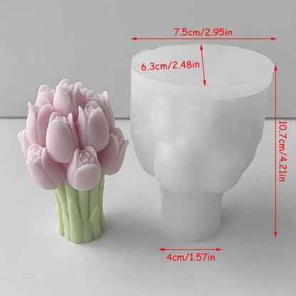 תבניות סיליקון לנרות זר צבעונים