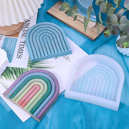 قالب سيليكون قوس قزح كبير Arched Rainbow Silicone Candle Mold