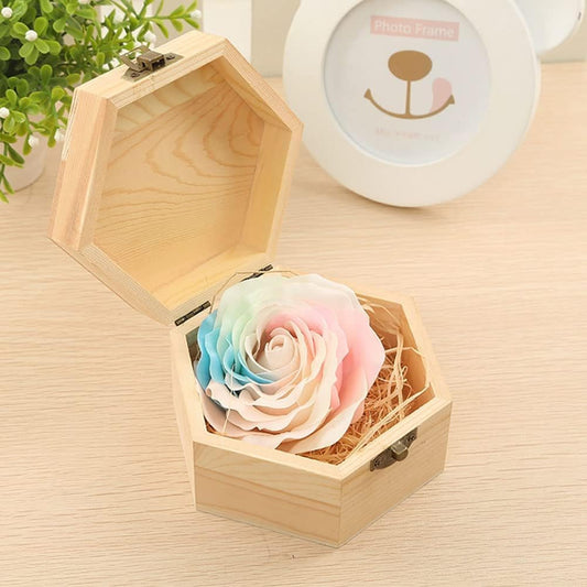 صناديق خشب 8 سم (صندوق مسدس ) Hexagon Unpainted Wooden Box