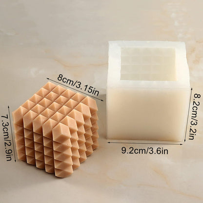 قالب شموع سيليكون مكعب الشكل على شكل سهم Arrow Cube Silicone Candle Mold