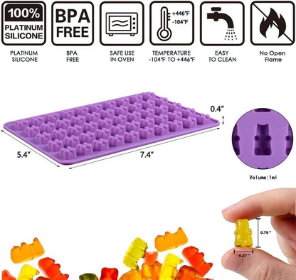 قالب سيليكون دببة صغار Gummy Molds Bear Candy Silicone