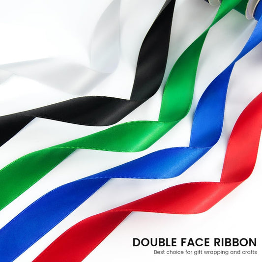 رول شبر ستان عرض 10 ملم طول الرول 100 متر و100 يارد   Satin Ribbon Double Face 10 mm