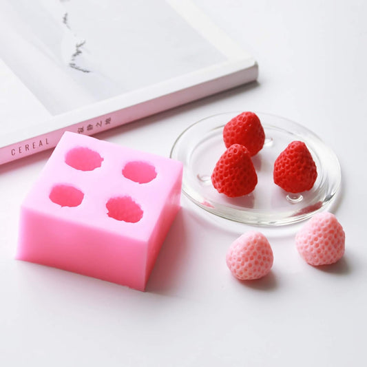 4-piece strawberry silicone mold