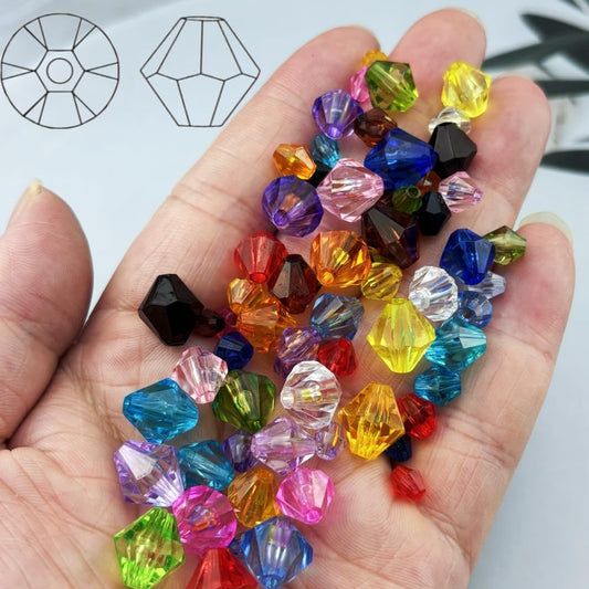 خرز هرمي 8 ملم - 12 ملم Acrylic Bicone Beads