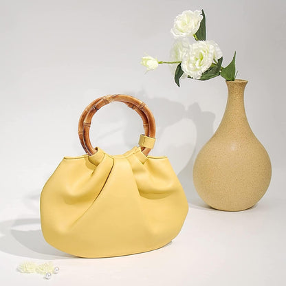 (زوج)يد حقيبة خيزران طبيعي Bamboo Bag Handles, Round Purse Handles