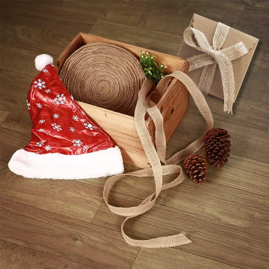 شبر خيش سادة ومع دانتيل Jute Burlap Ribbon