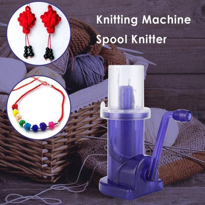 ماكنة نول يدوية نسيج سلك معدني Mini Hand-Operated Weaver Knitting for DIY Knitting Spool Knitter