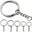 Heavy Duty Keyring (rings) with Chain Stainless Steel Key Rings Hoop