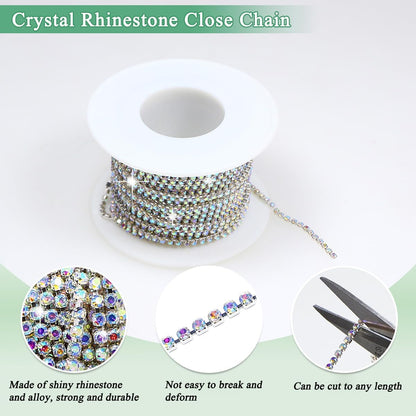 ستراس كرار فضي خط (مموج) one Rows Crystal Ab Glass Rhinestone