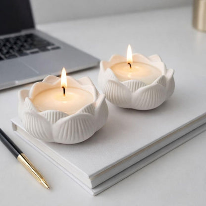شمعة معطرة شكل زهرة اللوتوس Lotus Scented Candle