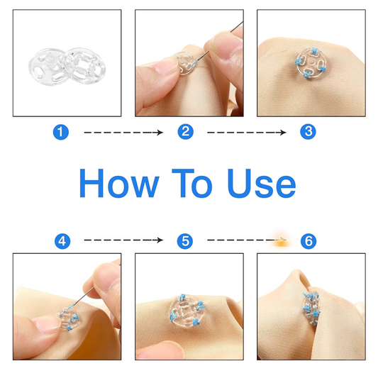 كباسات بلاستيك شفاف Plastic Snap Fasteners Buttons Clear Invisible