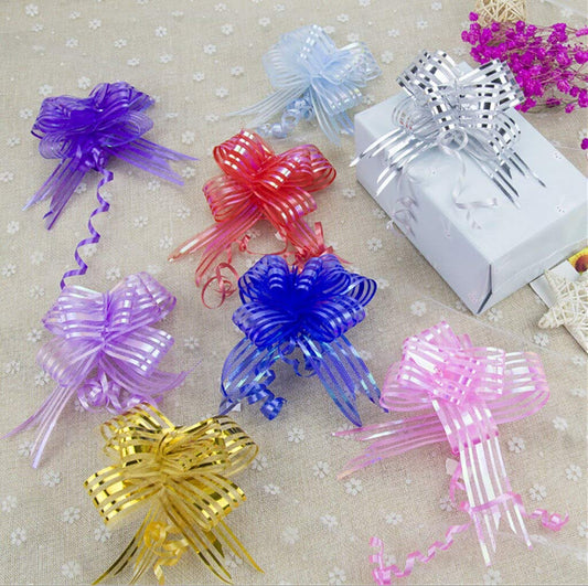 شبر سحب للهدايا Colour Pull Bow Organza Striped Ribbon