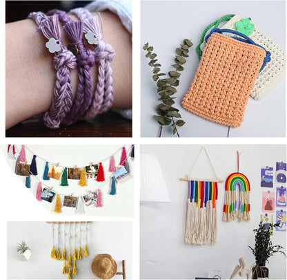 خيوط مكرميه ريشه - قطن  Natural Macrame - Braided Cord 250G