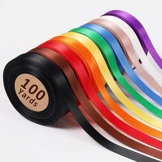 رول شبر ستان عرض25 ملم - 38 ملم طول الرول ( 100 يارد )   Satin Ribbon Double Face 25mm - 38 MM - 100 yards