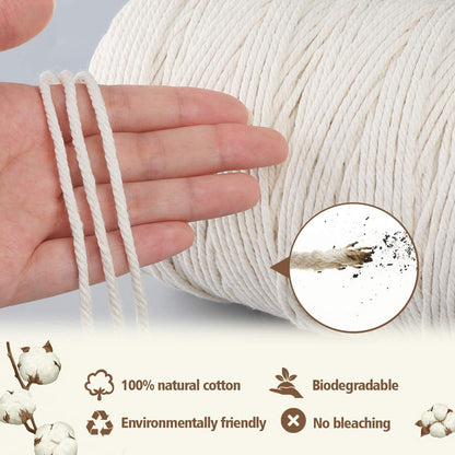 خيوط مكراميه طبيعية - قطن  Natural Macrame Cord -  Cotton 200G & 250G