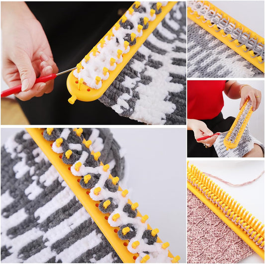 طقم نول مطاول 4 قطع Knitting Loom Long Knitting Loom Kit