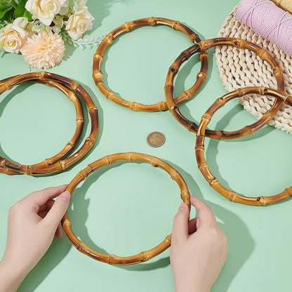 (زوج)يد حقيبة خيزران طبيعي Bamboo Bag Handles, Round Purse Handles