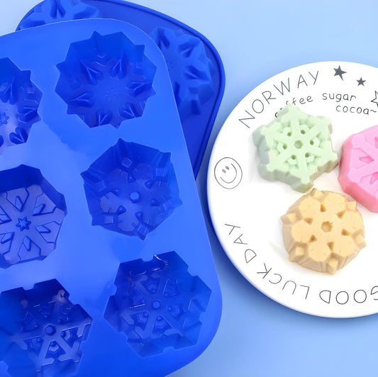 قالب سيليكون كريسماس ندف ثلج عدة اشكال Christmas Snowflake Silicone Mold #2A