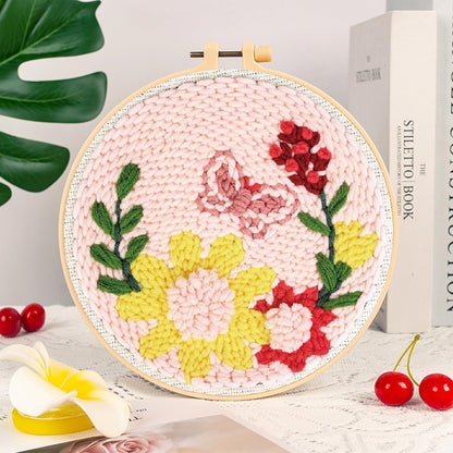 نتش صوف مع خيطان وطارة  Embroidery Starter Kits