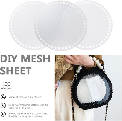 طقم لعمل شنتة كليم Round Shape Blank Base Crochet Clear Handmade Handbag