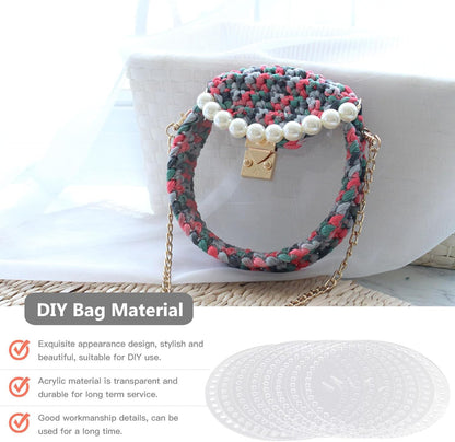 طقم لعمل شنتة كليم Round Shape Blank Base Crochet Clear Handmade Handbag
