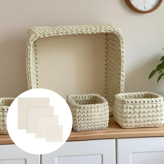 قواعد كروشيه خشبية مربعة للأعمال اليدوية ( للكليم ) Square Wooden Crochet Basket Bases for DIY
