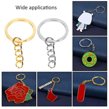 حلقة ميدالية خفيفة ( حلقات ) مع سنسال Stainless Steel Key Rings Hoop with chain