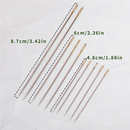 ابر خياطة كرت زهري مع لضامة Large Eye Needles, Gold Plated Metal Assorted