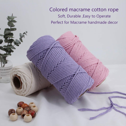 خيوط مكراميه طبيعية - قطن  Natural Macrame Cord -  Cotton 200G & 250G