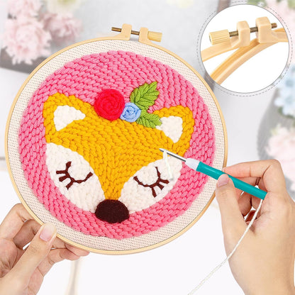 نتش صوف مع خيطان وطارة  Embroidery Starter Kits