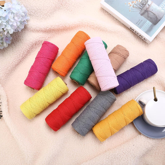 خيوط مكرميه ريشه - قطن  Natural Macrame - Braided Cord 250G