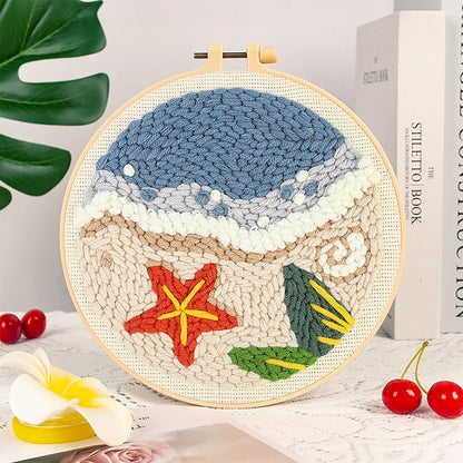 نتش صوف مع خيطان وطارة  Embroidery Starter Kits