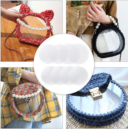 طقم لعمل شنتة كليم Round Shape Blank Base Crochet Clear Handmade Handbag