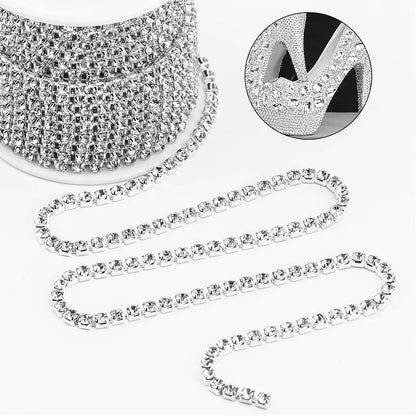 ستراس كرار فضي خط رفيع One Rows Crystal Ab Glass Rhinestone