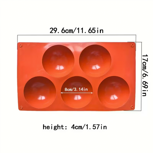 قالب سيليكون نصف دائرة خماسيRound Silicone Molds