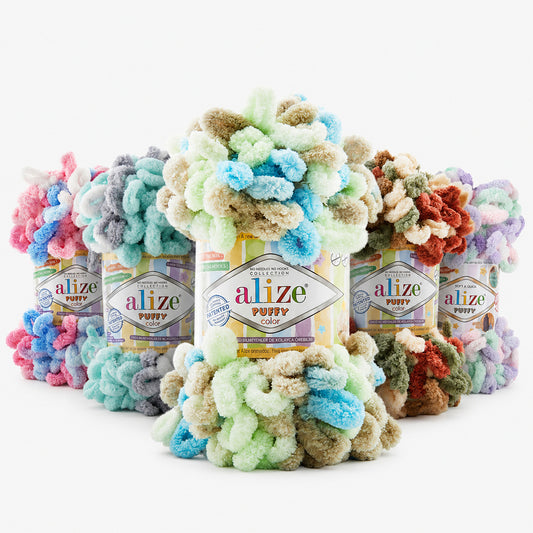 صوف اليز بافي ملون (مونس) Alize Puffy Yarn 100G