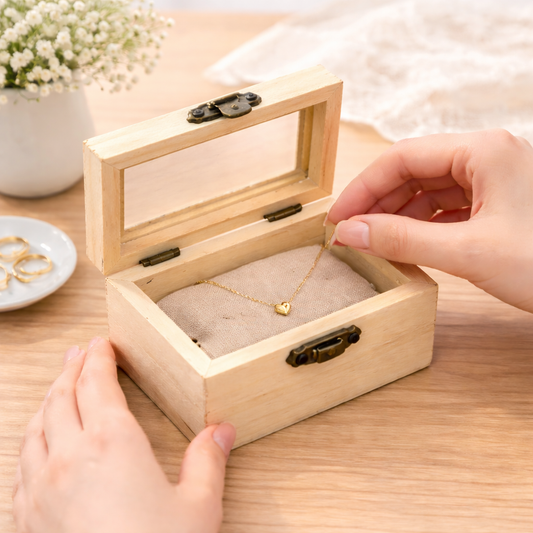 صناديق خشب (صندوق خشب مستطيل مع سقف اكرلك شفاف ) Unfinished Wood Gift Box with Glass Lid