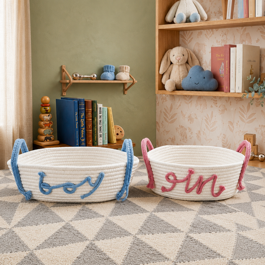 Cotton Rope Basket for Kids – Boy & Girl Design