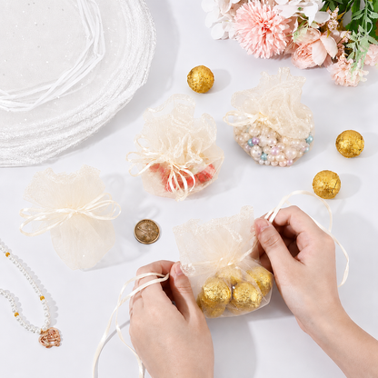 كيس قماش اورجانزا دائري Rounded Drawstring Organza