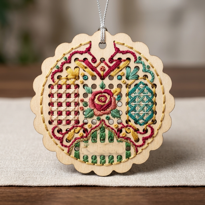 خشبيات تطريز صغيرة (تطريز بالابرة المتقاطعة )Wooden Needlecraft Cross-Stitch