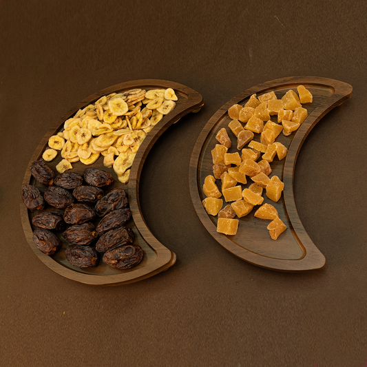 زينة رمضان ( مضيفة خشبيه هلال رمضان )